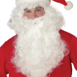 Santa Claus Beard And Wig - White