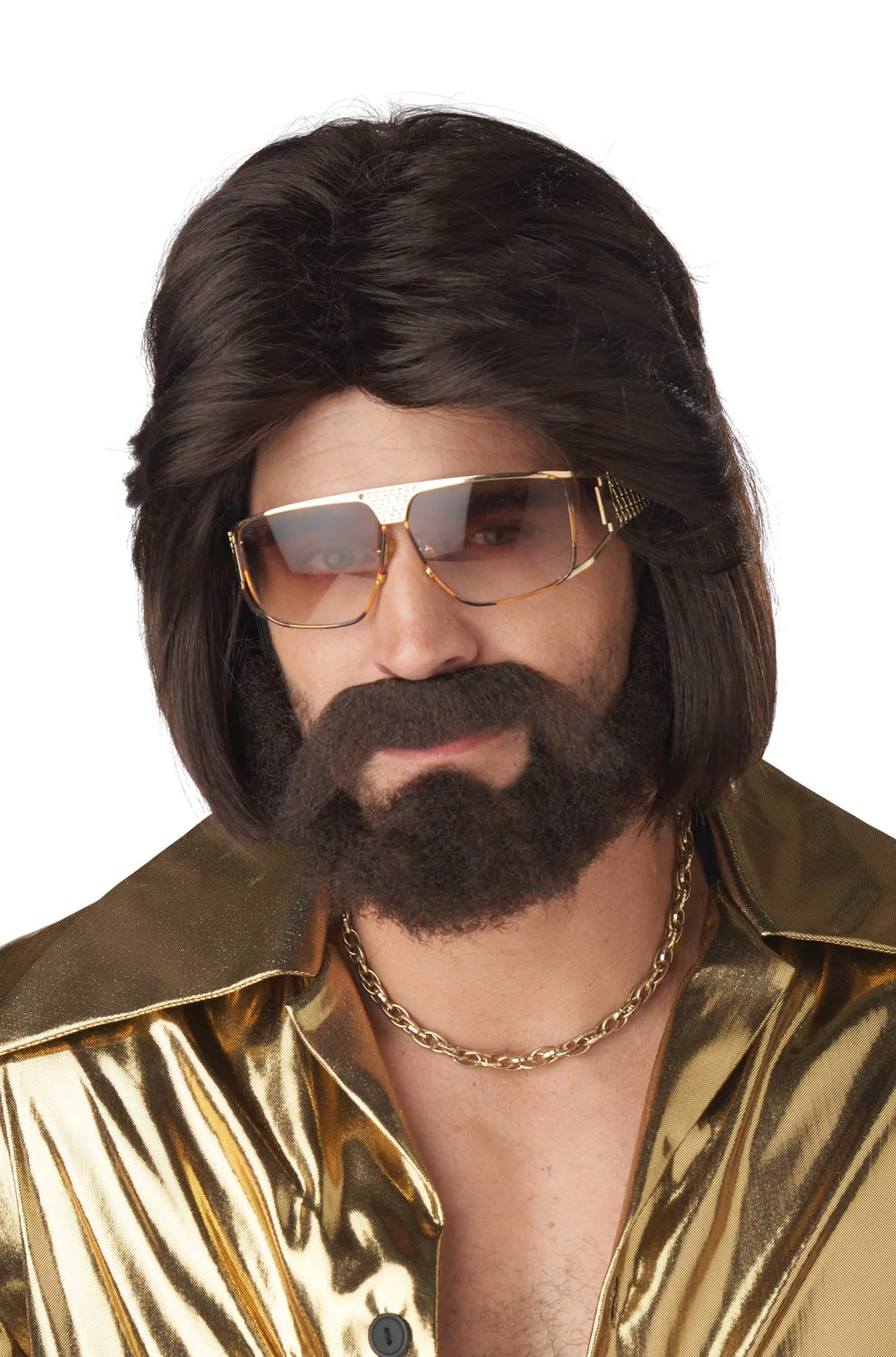 Sexy 70's Man Adult Wig Beard And Moustache 3 Sexy 70's Man Adult Wig Beard And Moustache