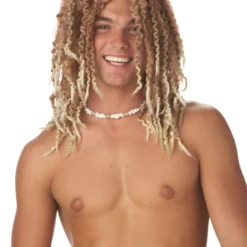 Beach Bum Costume Wig - LightBrown/Blonde