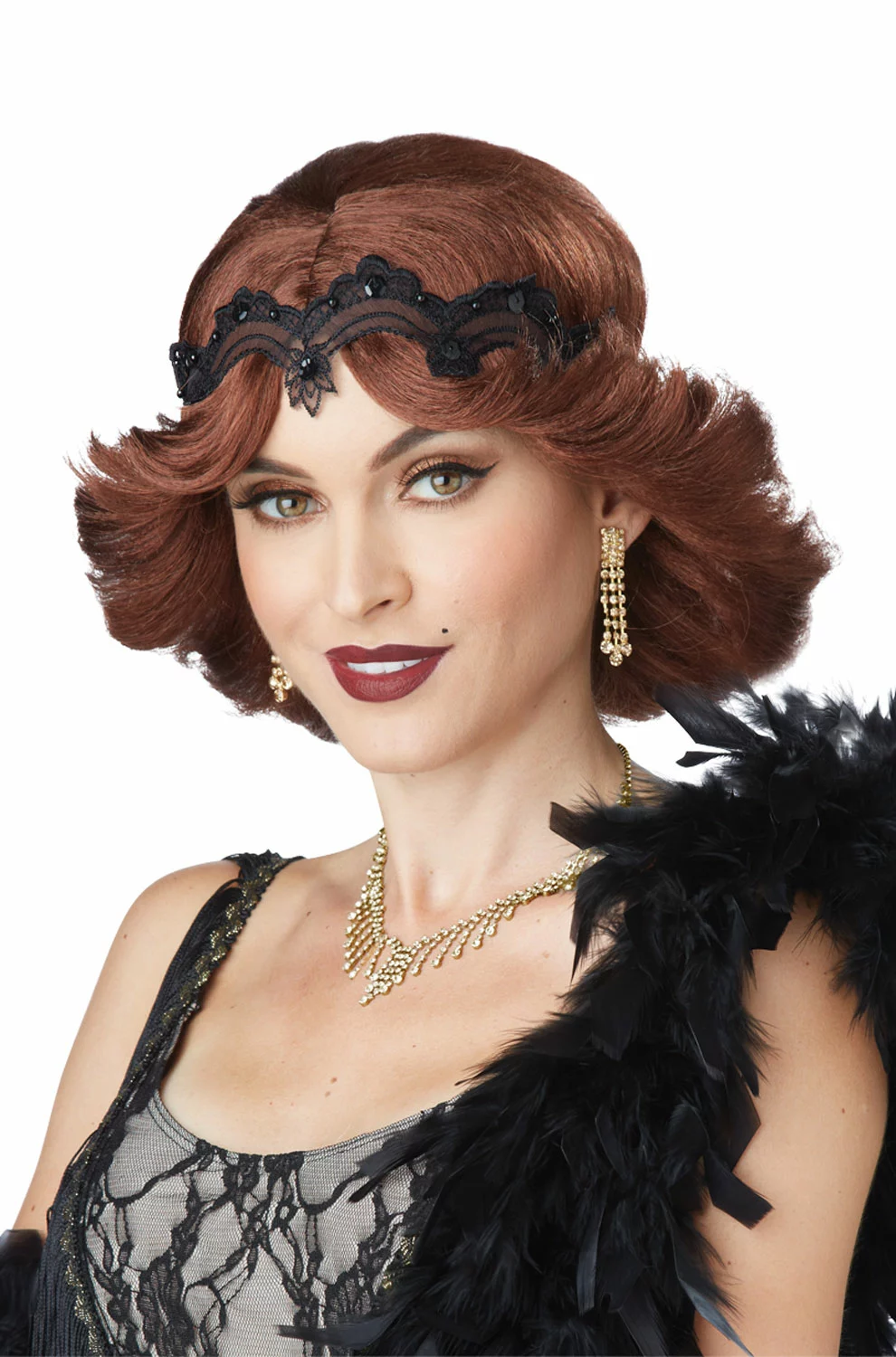 20s Glitz And Glamour Wig And Headband (Brunette) 3 20s Glitz And Glamour Wig And Headband (Brunette)