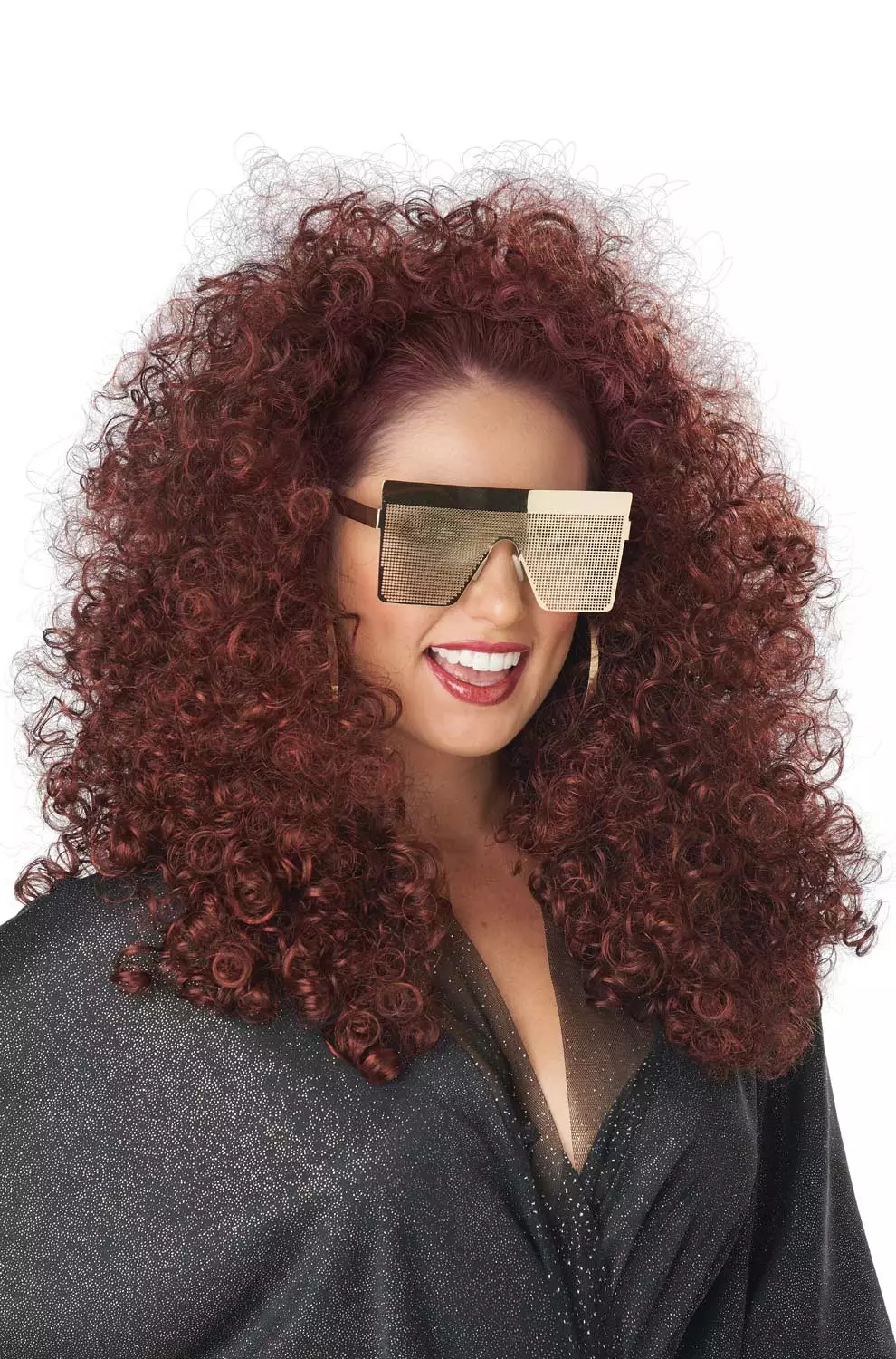 3/4 Curly Fall Adult Wig (Burgundy) 3 3/4 Curly Fall Adult Wig (Burgundy)