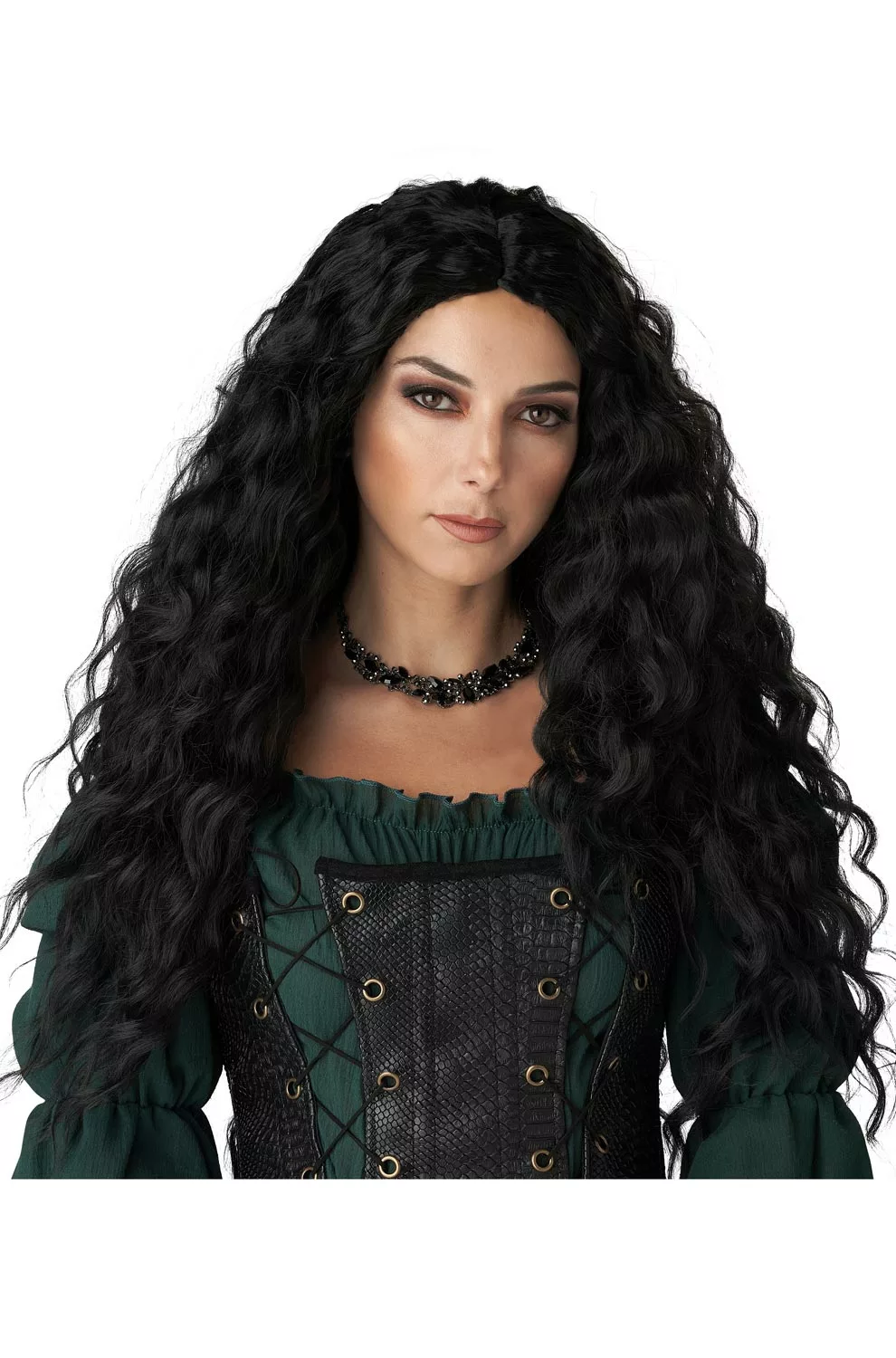 Renaissance Maiden Adult Wig (Black) 3 Renaissance Maiden Adult Wig (Black)