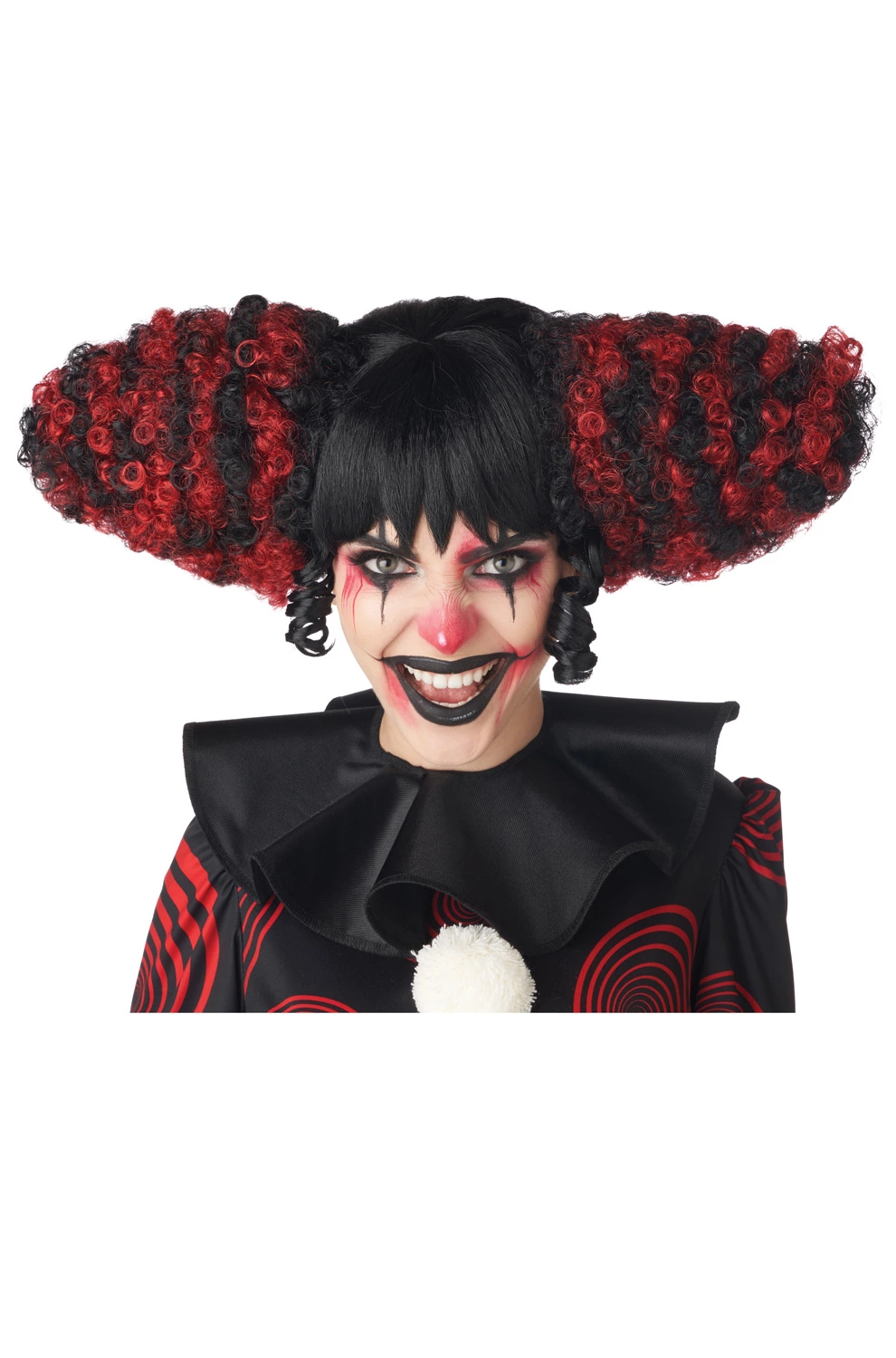 Funhouse Clown Wig (Black/Red) 3 Funhouse Clown Wig (Black/Red)