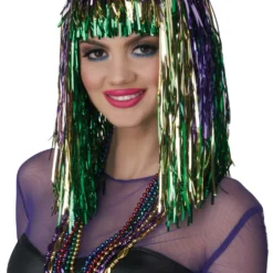 Mardi Gras Tinsel Adult Wig