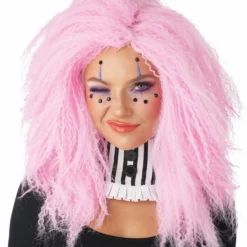 Crimped N Kooky Adult Wig (Pink)