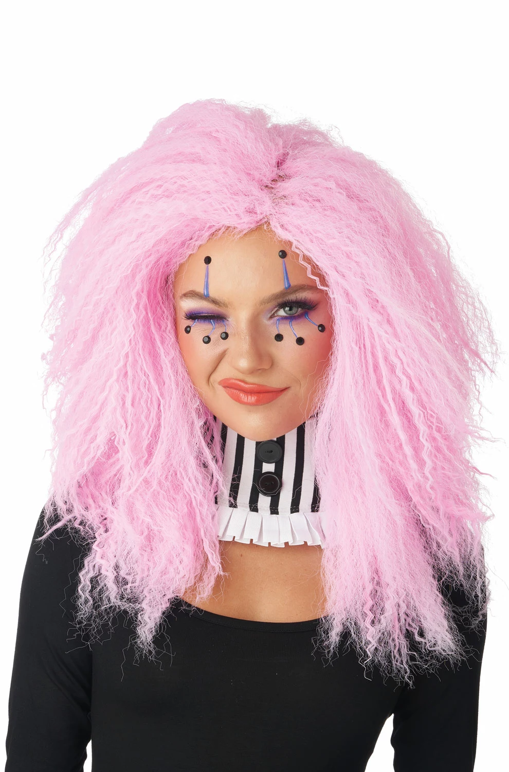 Crimped N Kooky Adult Wig (Pink) 3 Crimped N Kooky Adult Wig (Pink)