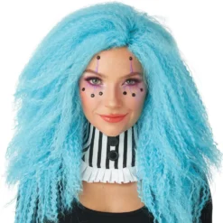 Crimped N Kooky Adult Wig (Blue)