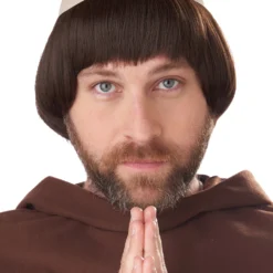 Medieval Friar Adult Wig With Bald Cap