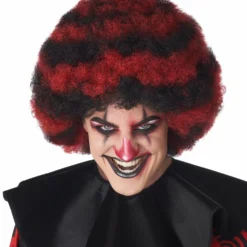 Spiral Clown Wig (Black/Red)