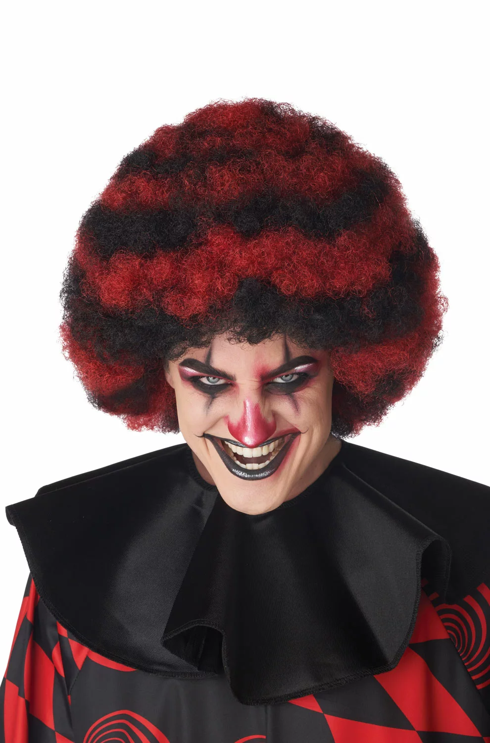 Spiral Clown Wig (Black/Red) 3 Spiral Clown Wig (Black/Red)