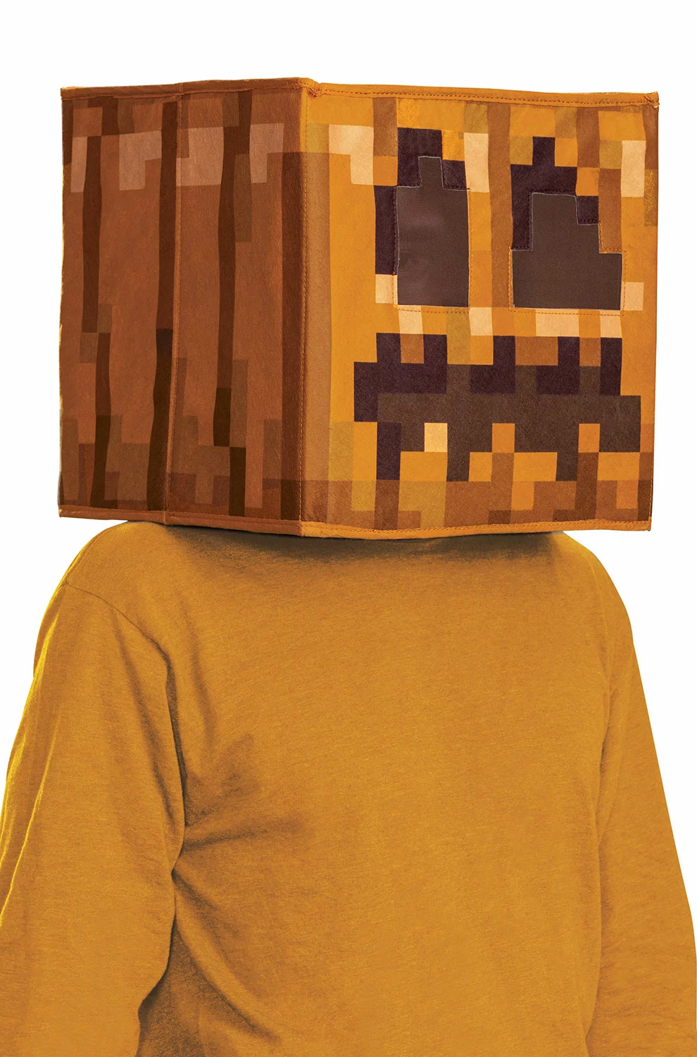 Jack O'Lantern Block Head Mask 3 Jack O'Lantern Block Head Mask