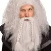 Viking Warrior Wig & Beard (Grey) -Purecostumes Store F92283GY full 1