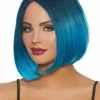 Mid-Length Ombre Bob Wig (Steel Blue/Bright Blue)