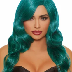 Long Wavy Teal Wig
