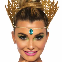 Glitter Die Cut Crown With Jewel Accent