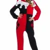 Harley Quinn Onesie Adult Costume -Purecostumes Store R700552 full 1