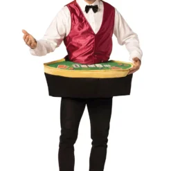 Poker Dealer With Table Adult Costume