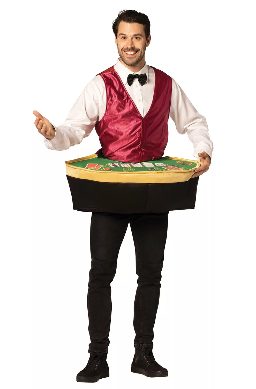 Poker Dealer With Table Adult Costume 3 Poker Dealer With Table Adult Costume