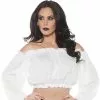 Pirate Crop Top Blouse White Adult Costume 2 Pirate Crop Top Blouse White Adult Costume -Purecostumes Store U28260 full 1