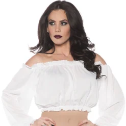 Pirate Crop Top Blouse White Adult Costume